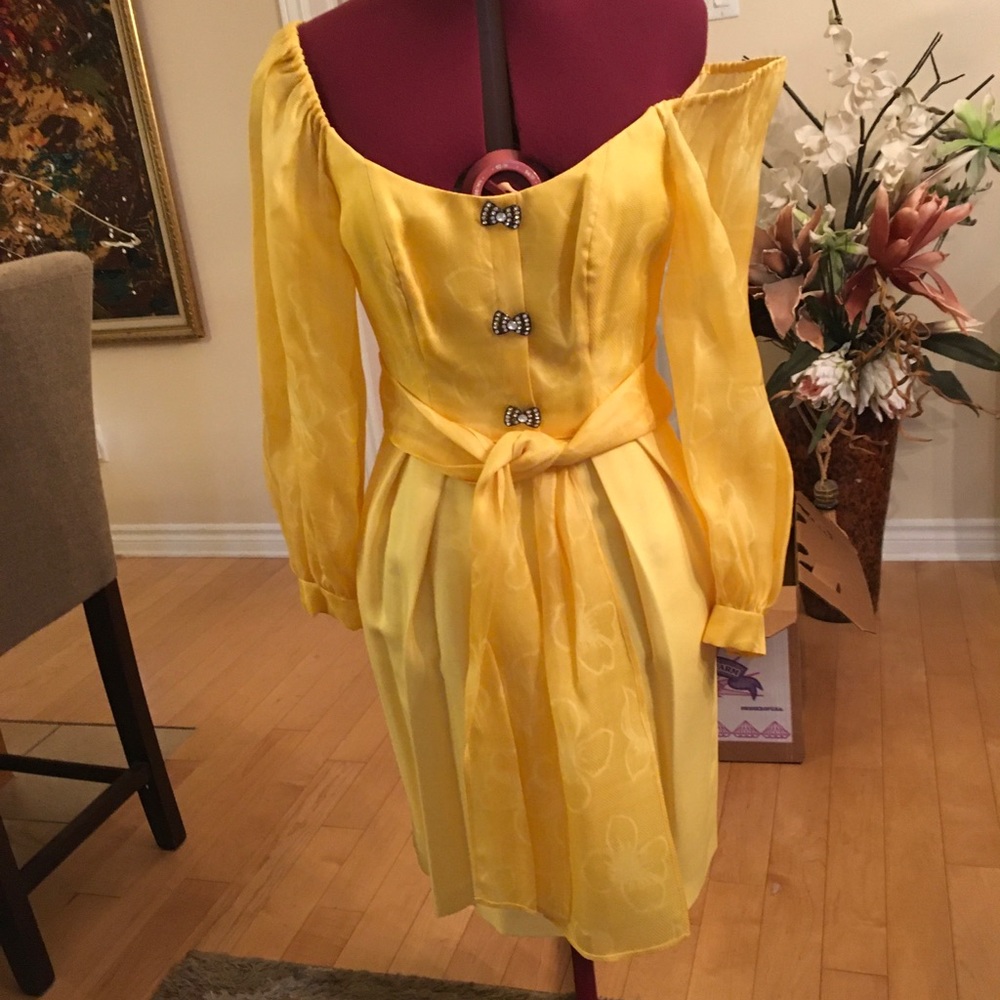 “ Jimmy Choo “ Vintage Flashy yellow dress